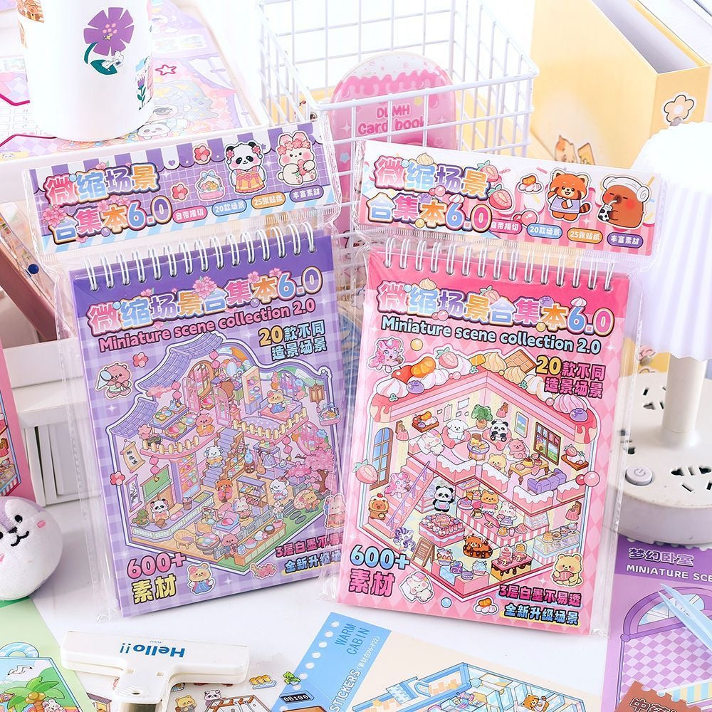 3D miniature scene stickers