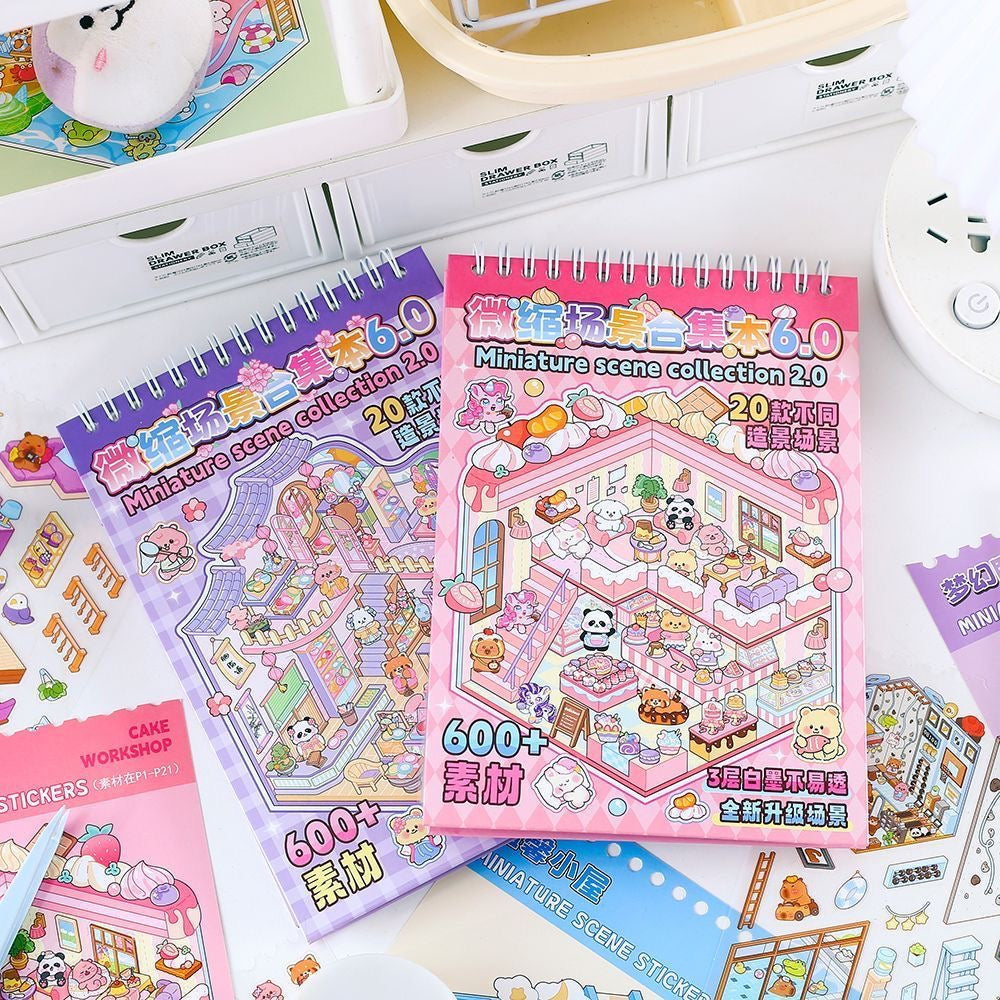 3D miniature scene stickers