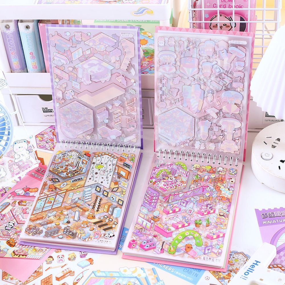 3D miniature scene stickers