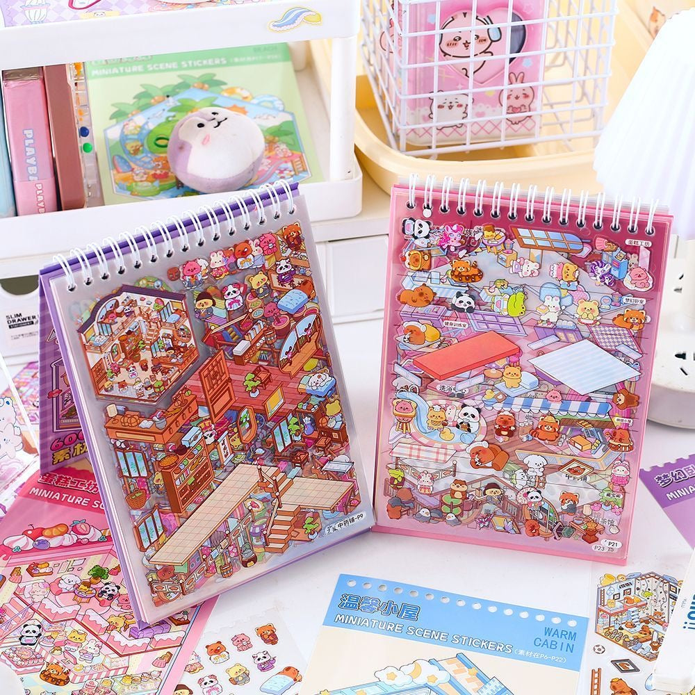 3D miniature scene stickers