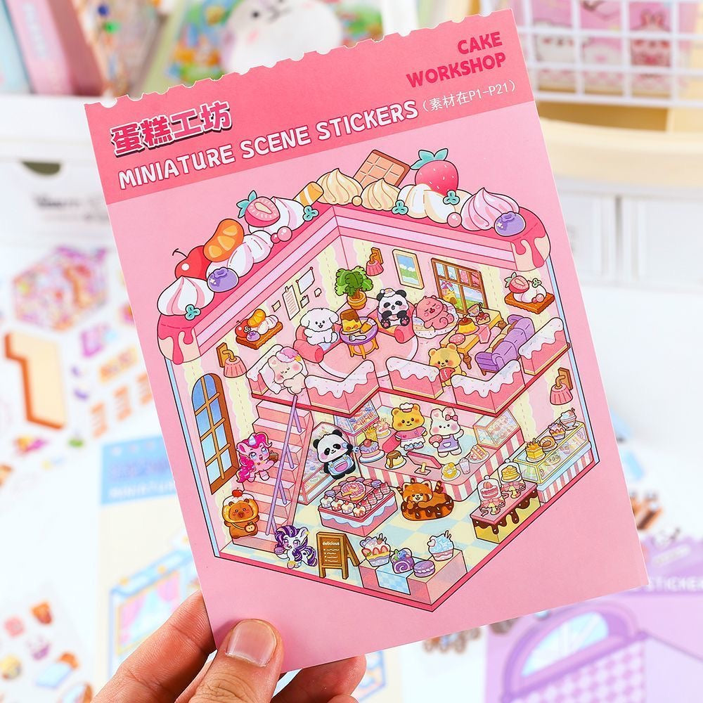 3D miniature scene stickers