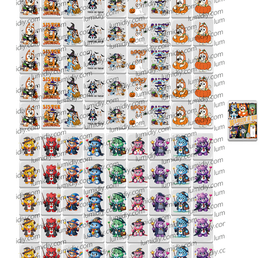 55-Halloween carebear&bluey 65/91 blocks