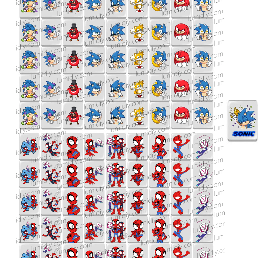 40-SONIC&Spider man cartoon 65/91 blocks